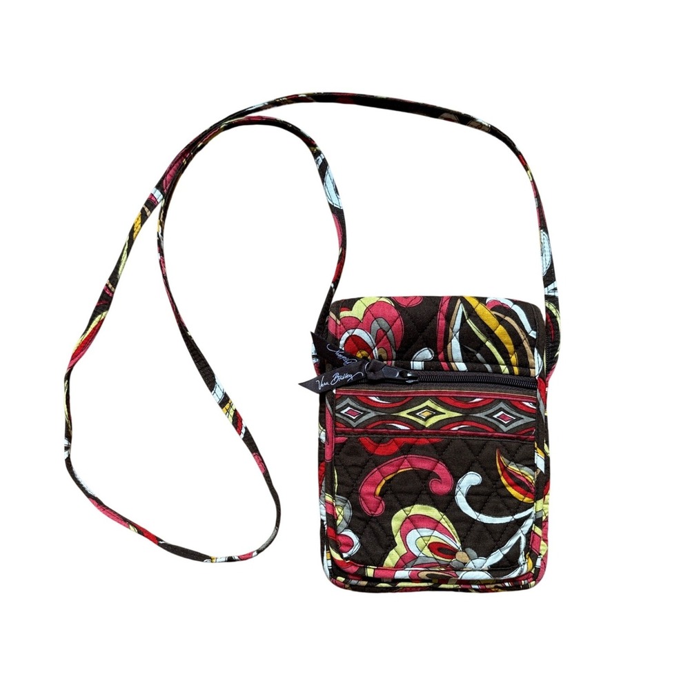 Vera‎ Bradley Crossbody Bag Brown Symphony In Hue Quilted Paisley SIZE Small